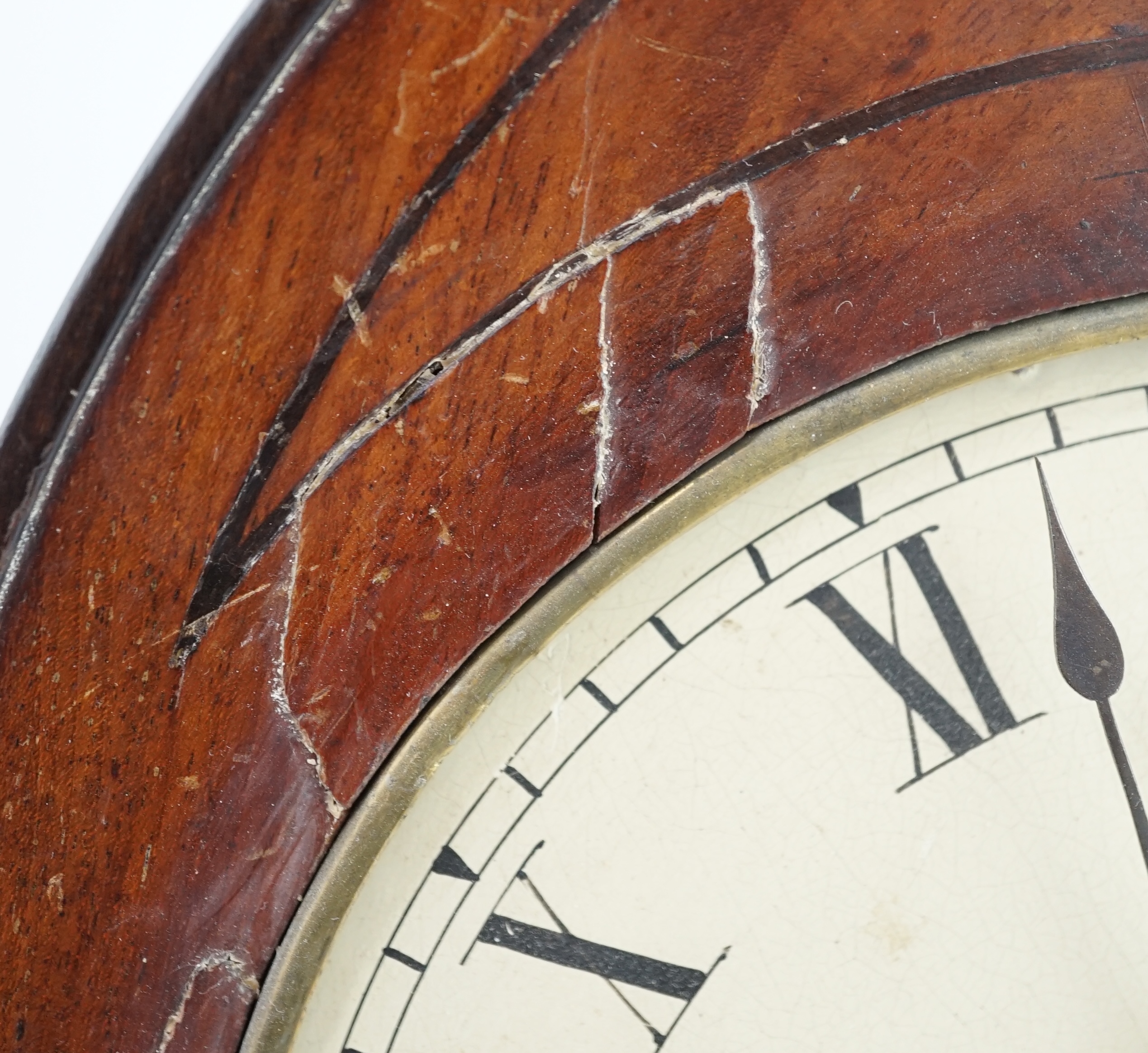 A Regency ebony strung mahogany bracket clock